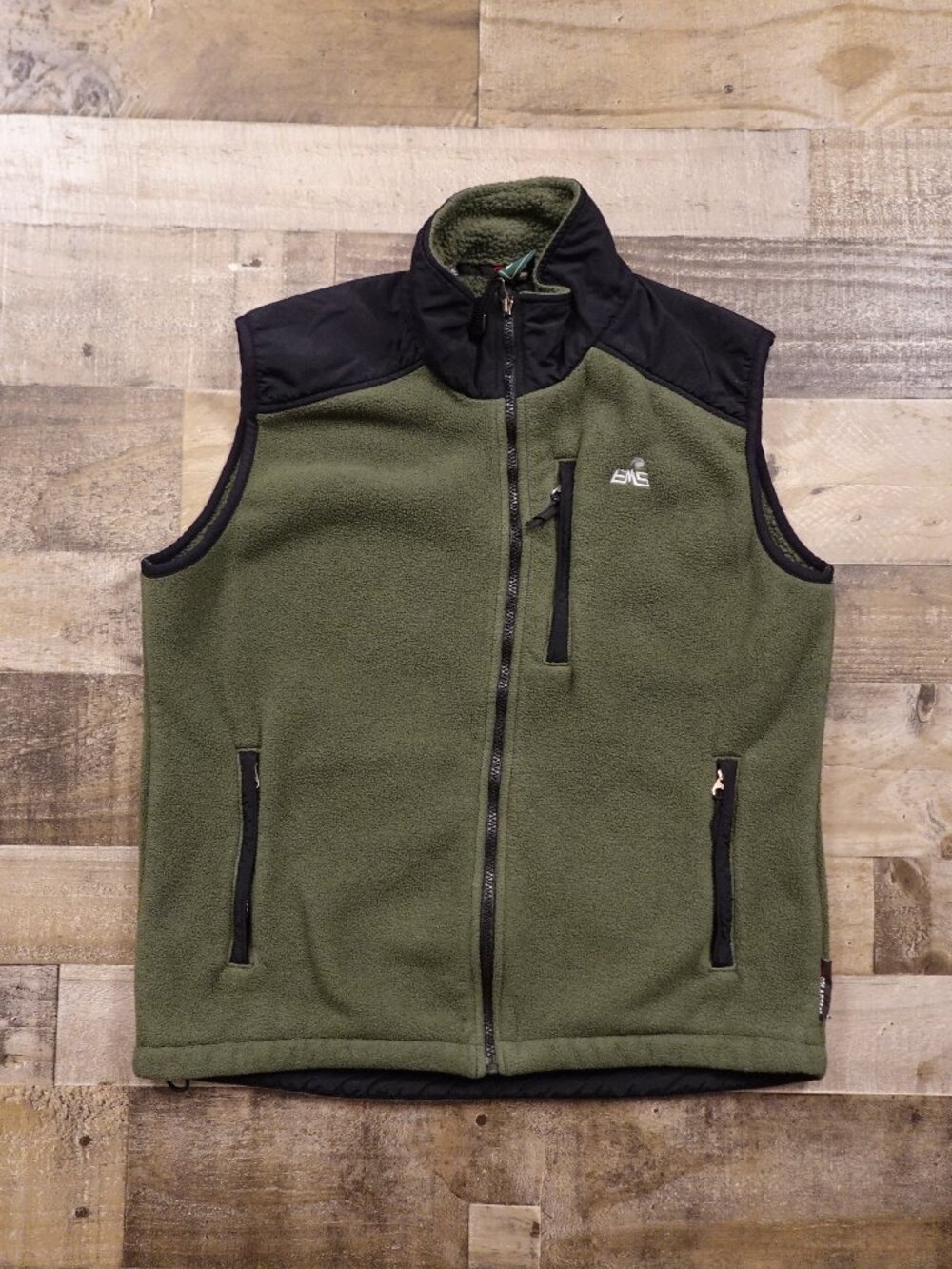 EMS‎ Polartec Fleece Vest Men’s Medium Olive Green Full Zip Outdoor Hiking